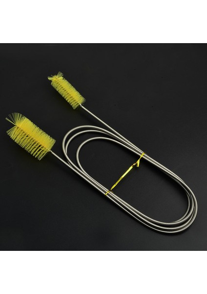 Sarı Çift Fırça Stili 30CM Yeni Akvaryum Temizlik Fırçası Su Filtresi Llily Boru Hava Tüpü Hortum Paslanmaz Çelik Esnek Çift Uçlu Hortum Fırçası Balık Tankı (Yurt Dışından)