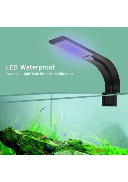 Mavi Beyaz Siyah Stil Süper Ince 10W LED Su Geçirmez Akvaryum Işık Balık Tankı Su Bitkileri Için Büyümek Aydınlatma Klipsli Lamba Ab Tak Kablo Balık Malzemeleri (Yurt Dışından)