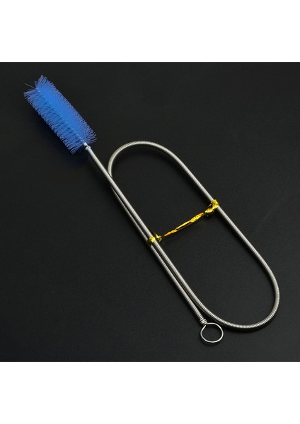 Mavi Bir Fırça Stili 90CM Yeni Akvaryum Temizlik Fırçası Su Filtresi Llily Boru Hava Tüpü Hortum Paslanmaz Çelik Esnek Çift Uçlu Hortum Fırçası Balık Tankı (Yurt Dışından)