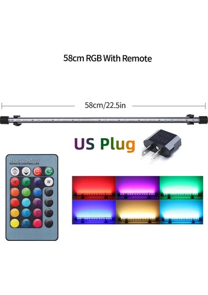 SZD-Q60RM-ABD Stili Su Geçirmez Rgb LED Akvaryum Işıkları Balık Tankı Işık Dalış Aydınlatma Akvaryum Dalgıç Uzaktan Kumanda Lambası Amfibi (Yurt Dışından)