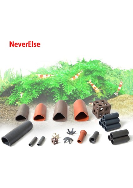 8. T Boru Stili Resim Olarak Akvaryum Seramik Karides Barınak Balık Tankı Gizleme Irk Mağara Evi Betta Crayflid Fry Küçük Balık Yengeç Korumak Için 12 Tür (Yurt Dışından) fiyatları