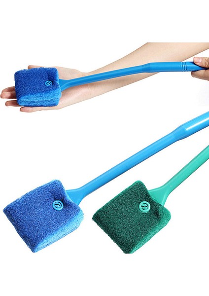 Mavi Stil Uzun Saplı Akvaryum Temizleme Fırçası Balık Tankı Camı Çift Taraflı Temiz Sünger Yosun Temizleme Aracı Akvaryum Aksesuarları (Yurt Dışından) fırsatları