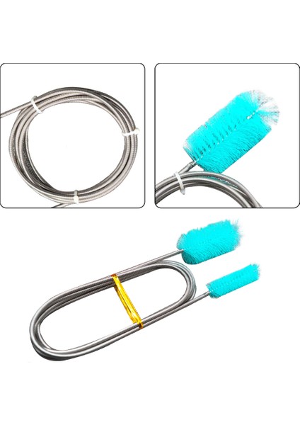 Sarı Stil 200CM Esnek Balık Tankı Filtre Pompa Hortum Fırça Temizleyici Tüp Temizleme Fırçası Akvaryumlar Çift Başlı Fırça Pet Temizlik Malzemeleri (Yurt Dışından) modelleri