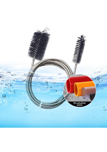 Sarı Stil 200CM Esnek Balık Tankı Filtre Pompa Hortum Fırça Temizleyici Tüp Temizleme Fırçası Akvaryumlar Çift Başlı Fırça Pet Temizlik Malzemeleri (Yurt Dışından) indirimleri
