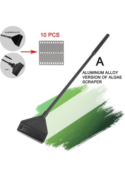 A-Blade-10 Adet Tarzı Zrdr Akvaryum Temizleme Aleti Bıçağı, Balık Tankı Yosun Temizleme Kazıyıcı Aksesuarları Sarf Malzemeleri, 25CM Metal Bağlantı Çubuğu (Yurt Dışından) indirimleri