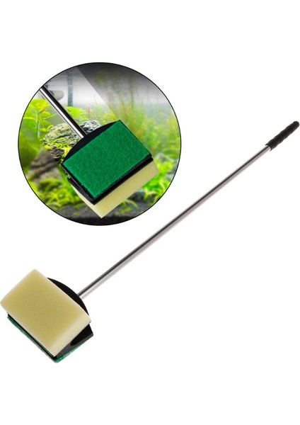 Yeşil Stil 2021 Yeni Temizlik Fırçası Çift Yüzlü Sünger Akvaryum Cam Yosun Temizleyici Kazıyıcı Uzun Çelik Sap Temizleyici Aracı (Yurt Dışından) modelleri