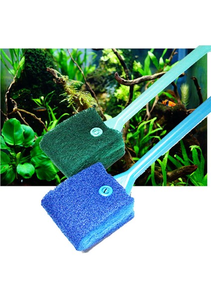 Mavi 40CM Tarzı 1 Adet Akvaryum Balık Tankı Temizleyici Cam Yosunu Kazıyıcı Çift Taraflı Plastik Sünger Temizleme Fırçası Temizleyici Aracı Acuarios (Yurt Dışından) fırsatları