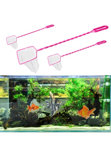 Pembe Tarzı No.8 Boyutu Yumuşak Akvaryum Ağı Taşınabilir Uzun Sap Kare Akvaryum Balık Ağı - Balık Tankı Aksesuarları Temizlik Araçları (Yurt Dışından) modelleri