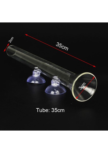 Tüp 35CM Tarzı Cam Akvaryum Besleyici Tüp Çanak Şeffaf Balık Tankı Karides Salyangoz Gıda Besleyici Kase Akvaryum Besleme Aksesuarları Karides Besleme (Yurt Dışından)