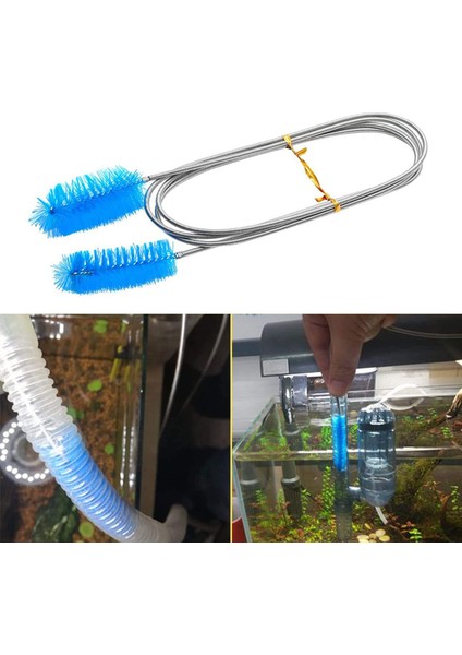 Sarı Stil 155CM Esnek Drenaj Fırçası Çift Uçlu Hortum Boru Paslanmaz Çelik Akvaryum Temizleme Fırçası Için Bükülmüş Filtre Hava Hortumu Temizleyici (Yurt Dışından) fiyatları