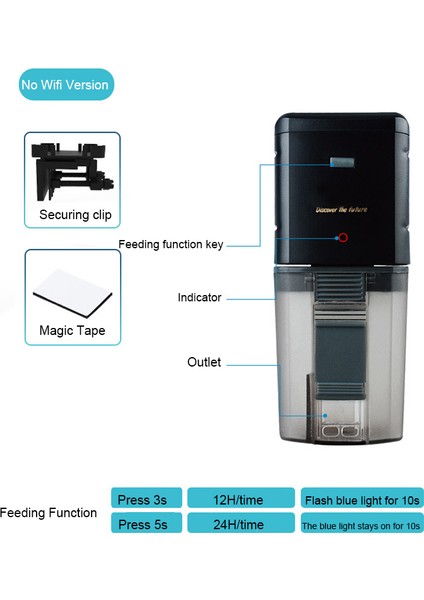 Wıfı Siyah Stili Yok Otomatik Akvaryum Balık Tankı Besleyici Zamanlamawifi Kablosuz Akıllı Telefon Uzaktan Kumanda Balık Tankı Dağıtıcı (Yurt Dışından)