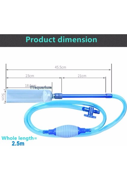 2.5 Metre Uzunluğunda Tüp Stili L Beden Akvaryum Sifon Pompası Taş Temizleyici Temizlik Araçları Pvc Yarı Otomatik Vakum Temizleyici Süzgeçli Balık Tankı Için (Yurt Dışından) modelleri