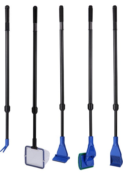 Akvaryum Temizlik Araçları Akvaryum Tank Temizleme Seti Balık Ağı Kum Tarama Yosun Kazıyıcı Çatal Sünger Fırça Cam Temizleyici (Yurt Dışından)