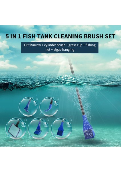 Akvaryum Temizlik Araçları Akvaryum Tank Temizleme Seti Balık Ağı Kum Tarama Yosun Kazıyıcı Çatal Sünger Fırça Cam Temizleyici (Yurt Dışından) fiyatları
