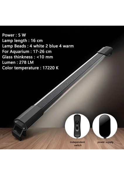 16CM Iki Stant Stili Bitki Büyümek Akvaryum Işık Resif Balık Tankı Işıkları Akvaryum Sualtı Su Geçirmez Su Bitkileri Lamba Beyaz Mavi Renk 4 (Yurt Dışından)