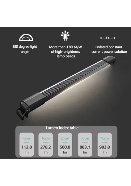 16CM Iki Stant Stili Bitki Büyümek Akvaryum Işık Resif Balık Tankı Işıkları Akvaryum Sualtı Su Geçirmez Su Bitkileri Lamba Beyaz Mavi Renk 4 (Yurt Dışından)