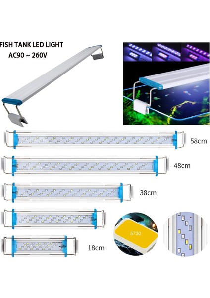 400 Beyaz Stil Akvaryum LED Işığı, Akvaryum Görüntüleme Manzarası, Su Yosunu LED Işığı, Genişletilebilir cm Su Geçirmez Klipsli Işık (Yurt Dışından) fiyatları