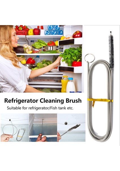 90CM Tarzı Buzdolabı Drenaj Fırçası Paslanmaz Çelik Hortum Temizleme Fırçaları Aracı Mutfak Drenaj Tüpü Akvaryum Buzdolabı (Yurt Dışından) fiyatları