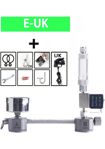 Bir Stil Co2 Jeneratör Sistem Kiti Co2 Jeneratörü, Solenoid Valfli Kabarcık Sayacı Difüzör, Sucul Bitki Büyümesi Için (Yurt Dışından) fiyatları