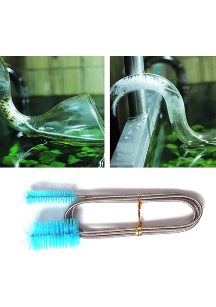 Gümüş Tarzı 90CM Paslanmaz Çelik Boru Temizleme Fırçası Ucu Esnek Akvaryum Balık Tankı Filtre Pompası Hortum Boru Fırçası Temizleyici (Yurt Dışından) fırsatları