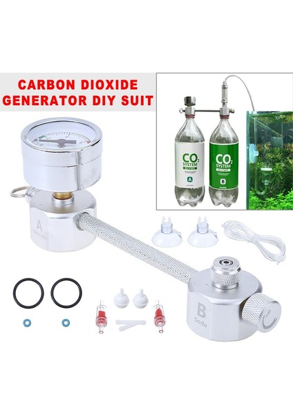 Akvaryum Co2 Regülatör Sistemi Kiti Kabarcık Sayacı Basınçlı Gösterge Co2 Bitkiler Için Jeneratör Akvaryum Ev Bahçe Balık Tankı (Yurt Dışından)