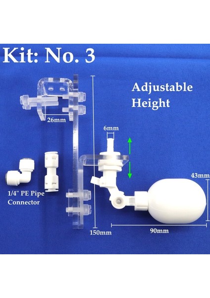 Kit No.3 Stili Balık Tankı Akrilik Nemlendirici Cihaz Otomatik Dolum Suyu Repleg Yüzer Küresel Vana Akvaryum Su Seviyesi Kontrol Kitleri (Yurt Dışından)