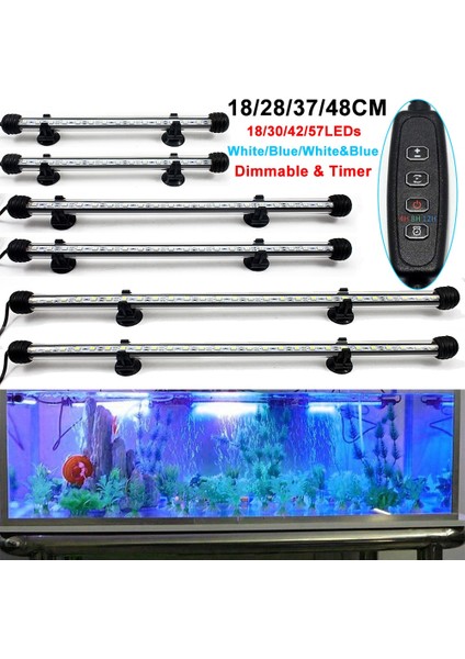28CM 30LEDS Us Plug Tarzı Dalgıç LED Akvaryum Işık Su Geçirmez Bar Balık Tankı Işık Su Bitkileri Işık Büyümek Sualtı Zamanlayıcı Otomatik Onoff Lambası D30 (Yurt Dışından)