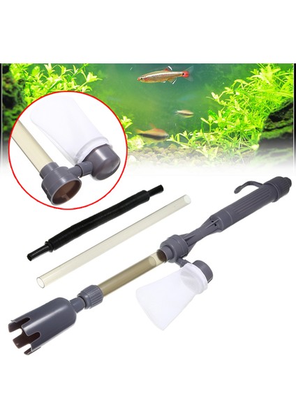 Beyaz Stil 1 Adet Akvaryum Temizleyici Elektrikli Su Değiştirme Kumu Temizleyici Akvaryum Sifon Pompası Hortum ve Filtre Torbası Temizleyici Araçları (Yurt Dışından)
