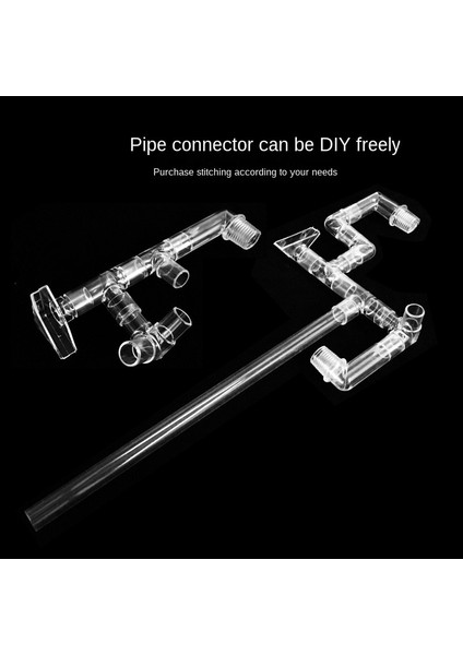 Düz Kısa Tube5 Stili Akrilik Akvaryum Aksesuarları Balık Tankı Su Borusu Adaptör Dirseği Üç Yollu Giriş ve Çıkış Yağmur Duşu Boru Bağlantı Parçaları (Yurt Dışından)