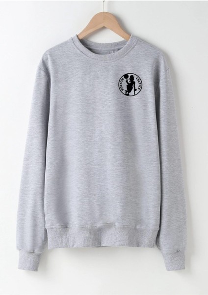 Oversize Gri Boston Baskılı Sweatshirt fiyatları