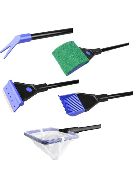 Mavi Stil 5'li Akvaryum Temizlik Seti Balık Tankı Temizleyici Araçlar Kiti Kum Tarama Yumuşak Yosun Fırçası Cam Temizleme Aracı 3 (Yurt Dışından) modelleri