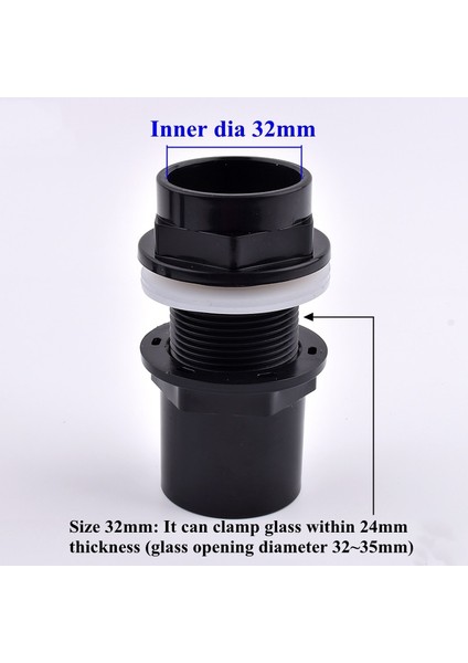 32 mm Tarzı Pvc Akvaryum Düz Su Borusu Ortak Konnektör Balık Tankı Giriş Çıkış Bağlantı Kafası mm Su Pompası Aksesuarları (Yurt Dışından)