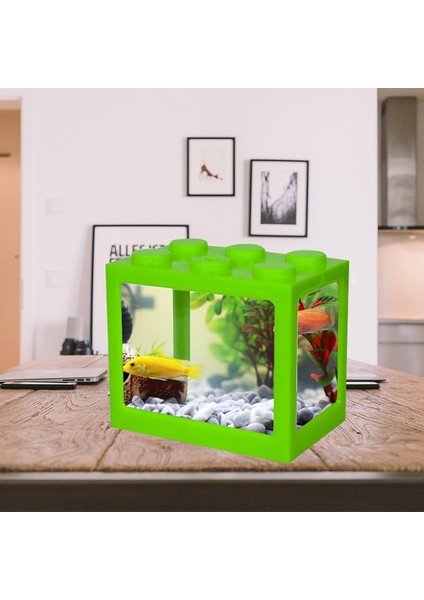 No.4 Tarzı Mini Balık Tankı Akvaryum Yaratıcı Yapı Taşı Balık Silindir Peyzaj Ofis Dekorasyonu Ekolojik Pet Kutusu (Yurt Dışından) modelleri
