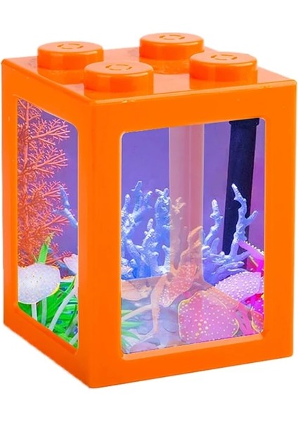 No.4 Tarzı Mini Balık Tankı Akvaryum Yaratıcı Yapı Taşı Balık Silindir Peyzaj Ofis Dekorasyonu Ekolojik Pet Kutusu (Yurt Dışından) fırsatları