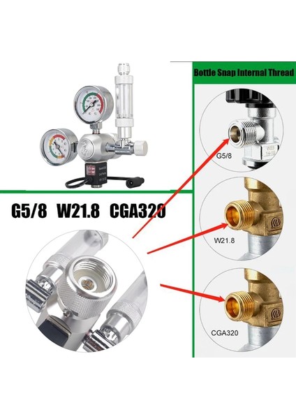 Mavi Stil Zrdr Akvaryum Co2 Somunu Arayüzü, W21.8 CGA320 G M22 Co2 Regülatör Somunu Arayüzü Bağlantısı (Yurt Dışından)
