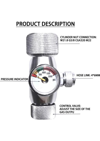 CGA320 Stili Akvaryum Co2 Regülatörü, Akvaryum Alüminyum Alaşımı Basit Tek Basınç Göstergesi Regülatörü, Sucul Bitki Co2 Ekipman Aksesuarları (Yurt Dışından) modelleri