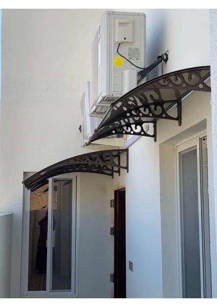 Plastik Ayak 6mm Levhalı Pratik Sundurma Kanopi 100 x 480 cm Siyah