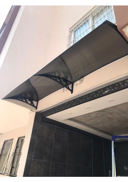 Plastik Ayak 6mm Levhalı Pratik Sundurma Kanopi 100 x 480 cm Siyah