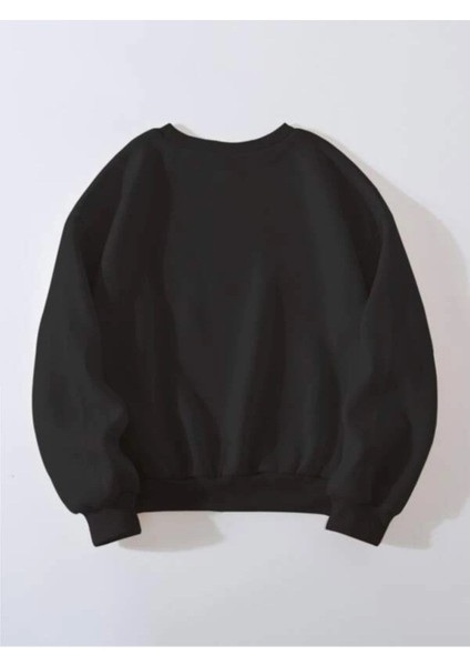 Kadın Siyah Oversize County Baskılı Sweatshirt fiyatları