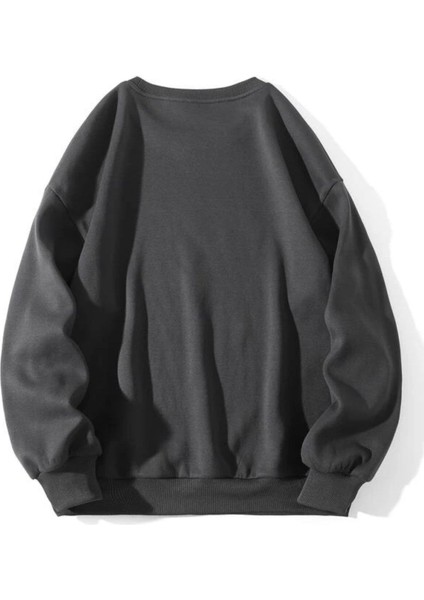3 Iplik Oversize Antrasit Baskılı Sweatshirt fiyatları