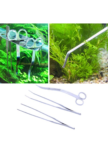 Gümüş Tarzı Paslanmaz Çelik Akvaryum Suda Canlı Bitkiler Uzun Saplı Cımbız Veya Budama Aracı Seti (Yurt Dışından) modelleri