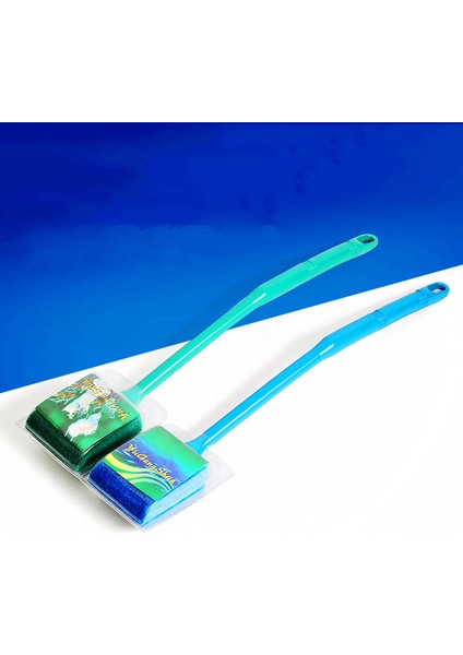 Mavi Stil 40 cm Plastik Akvaryum Balık Tankı Cam Çift Taraflı Sünger Temizleme Fırçası Temizleyici Süpürge Yeni Ev Aksesuarları Araçları (Yurt Dışından) fırsatları