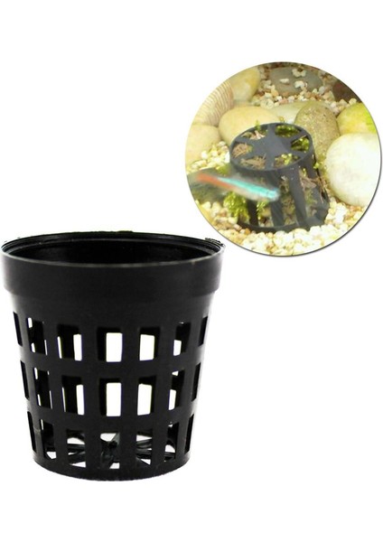1 Adet Tarzı Su Kupası Akvaryum Bitkileri Fileli Saksı Hidroponik Kolonizasyon Ağ Kupaları 4*4cm Plastik Siyah Balık Tankı Su Bitkisi Yetiştirme Sepeti 1 Adet (Yurt Dışından)