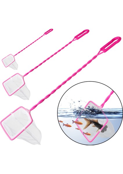 Pembe Tarzı No.6 Boyutu Yumuşak Akvaryum Ağı Taşınabilir Uzun Sap Kare Akvaryum Balık Ağı - Balık Tankı Aksesuarları Temizlik Araçları (Yurt Dışından)