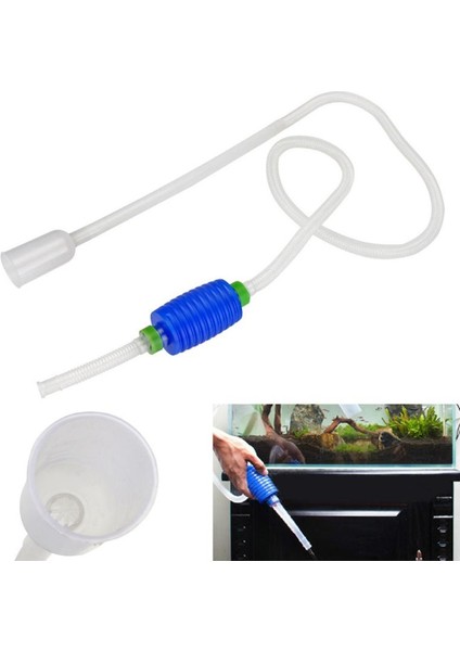 1 Adet Tarzı Gosterildigi Gibi Yeni Pratik Akvaryum Balık Tankı Vakum Çakıl Su Filtresi Temizleyici Sifon Pompası Manuel Temizleyici Çok Fonksiyonlu Pompalı Güvenli Vakum (Yurt Dışından)