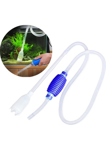 Mavi Stil Akvaryum Çakıl Temizleyici Vakum El Sifon Pompası Filtre Ağızlı Balık Tankı Su Değiştirici Hava Pompası Temizlik Aksesuarları (Yurt Dışından)