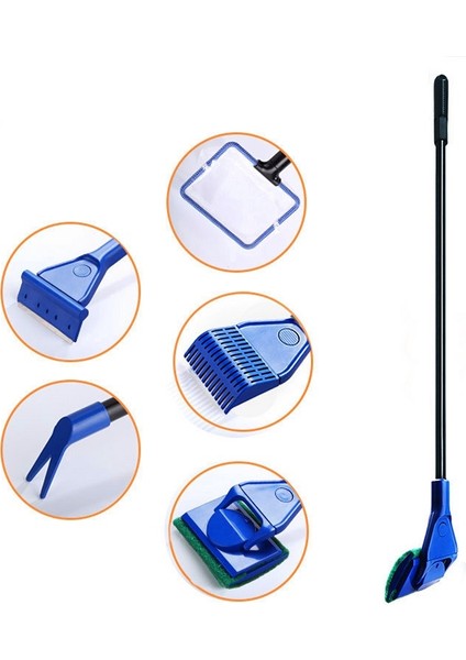 1 Takım Stili Akvaryum Temizlik Seti Balık Ağı Kepçe Sünger Fırça Cam Temizleyici- Turkish (Yurt Dışından)