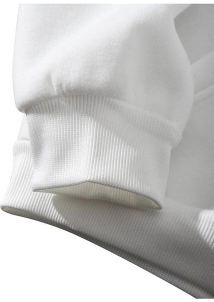 Kadın Oversize Beyaz Kalp Baskılı 3iplik Sweatshirt fiyatları