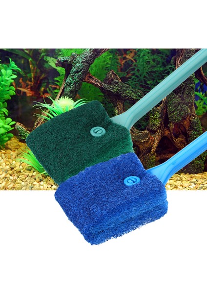 Yeşil Stil Sünger Temizlik Araçları Akvaryum Aksesuarları Yüzen Temizleyici Çift Taraflı Fırça Uzun Saplı Su Tankı Cam Fırçaları (Yurt Dışından) fiyatları