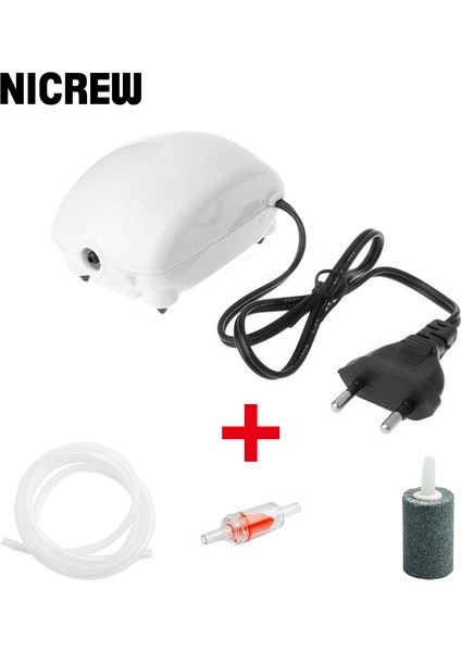 Hava Pompası Tarzı 220V Ab Fişi Nıcrew Akvaryum Hava Pompası Balık Tankı Mini Kompresör Tek Çıkışlı Kontrol Vanası Tüp Su Ürünleri 110V 220V 2.5W (Yurt Dışından) fiyatları